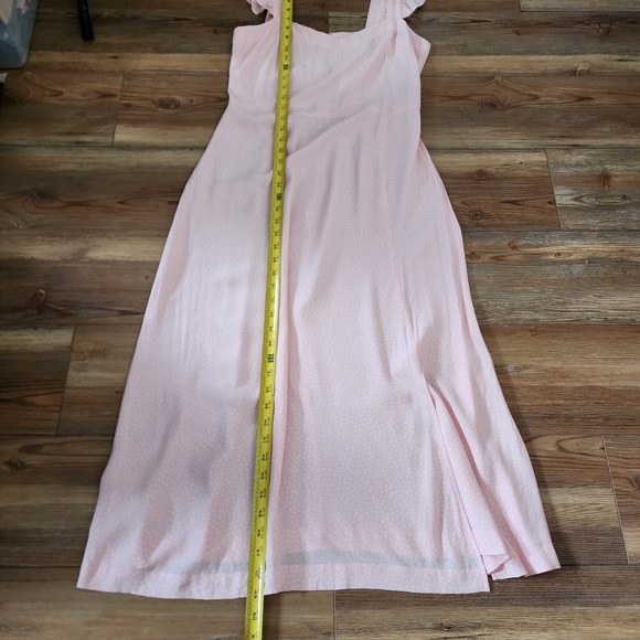 LOFT Midi Dress Womens 6 Pink Polka-dot Sleeveless NEW - Picture 5 of 9